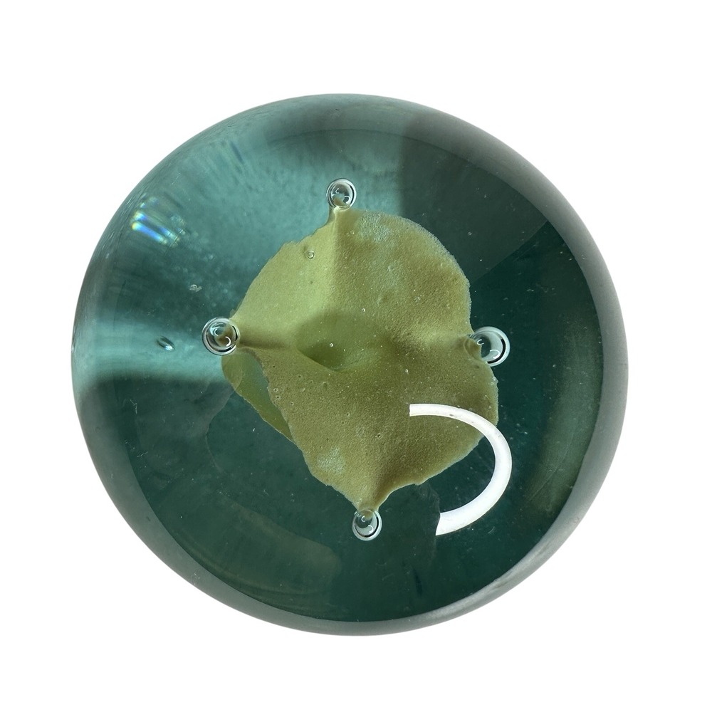 Unbranded Calla Lily Paperweight Unisex OS Teal Excellent Hand Blown Art Glass